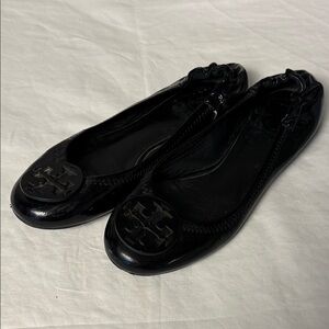 Tory Burch Black Patent Leather Reva Ballet Flats Estimated Size 7
